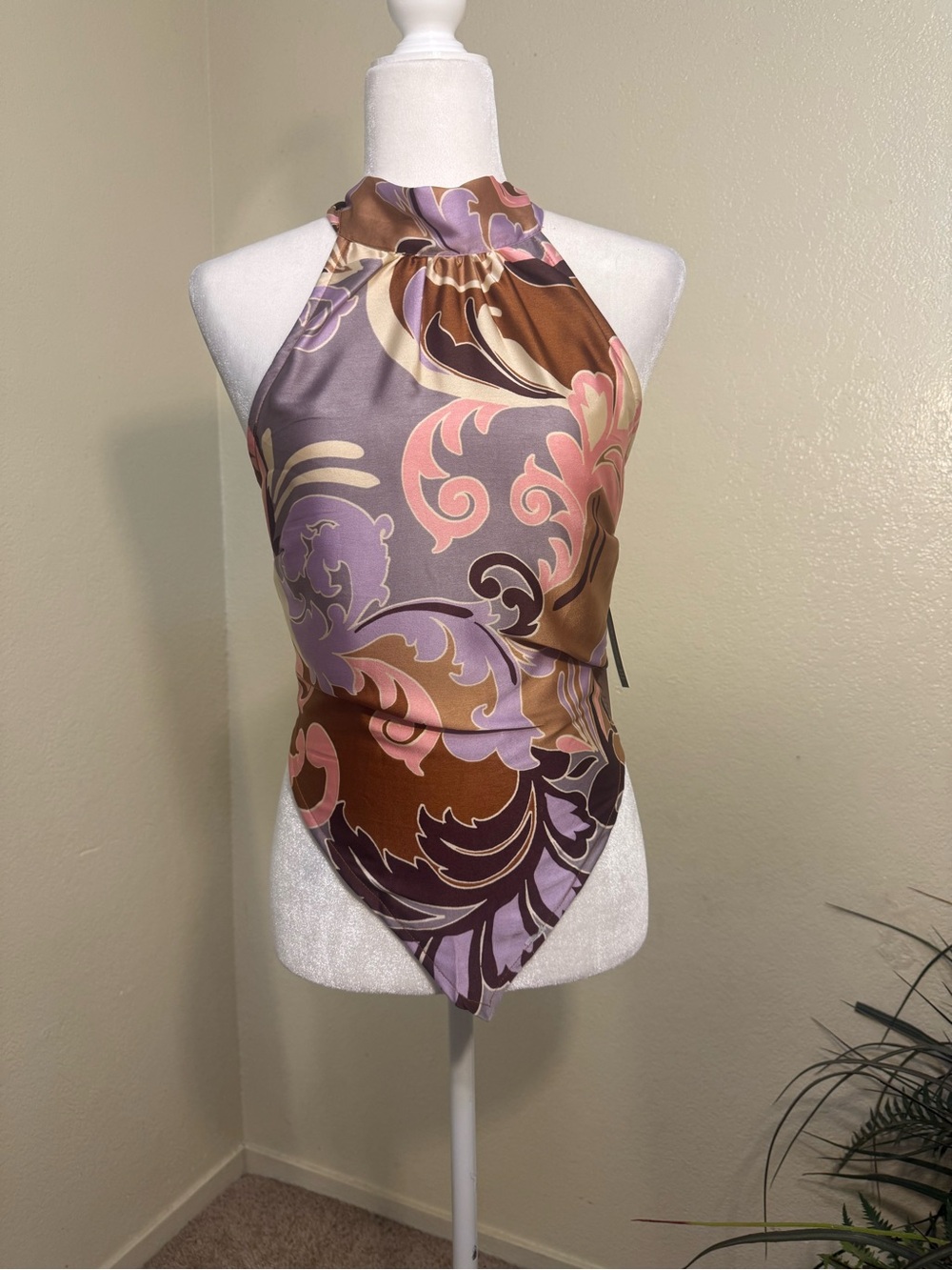 Vintage inspired paisley Women’s Halter top with a really pretty Y2K/boho feel
